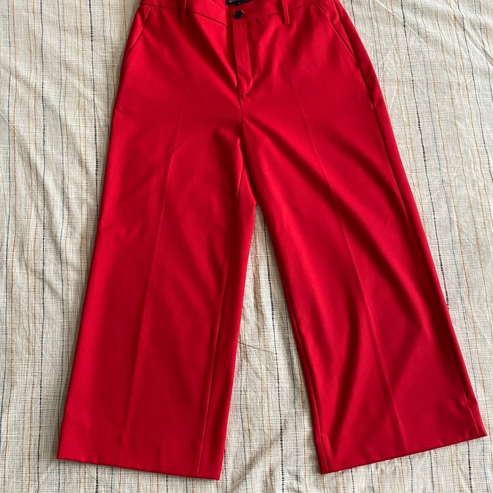 Banana Republic Cropped Wide Leg Trouser Red Sz10